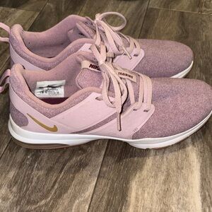 Nike Women's Pink and Gold Sneakers